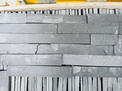 Плитка чёрная из натурального камня фасадная 30 см * 5 см, толщина 7 мм -30 мм купить в Твери