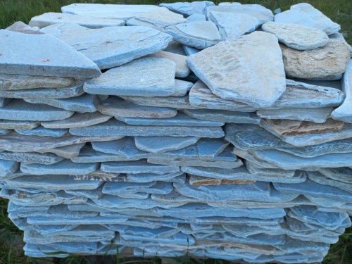 Плитняк златолит зелёный галтованный для цоколя купить в Твери